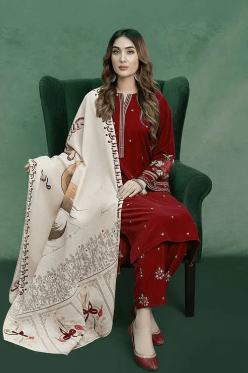 Urge Embroidery 3PC Dhanak Suit JCH-188