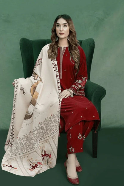 Urge Embroidery 3PC Dhanak Suit JCH-188