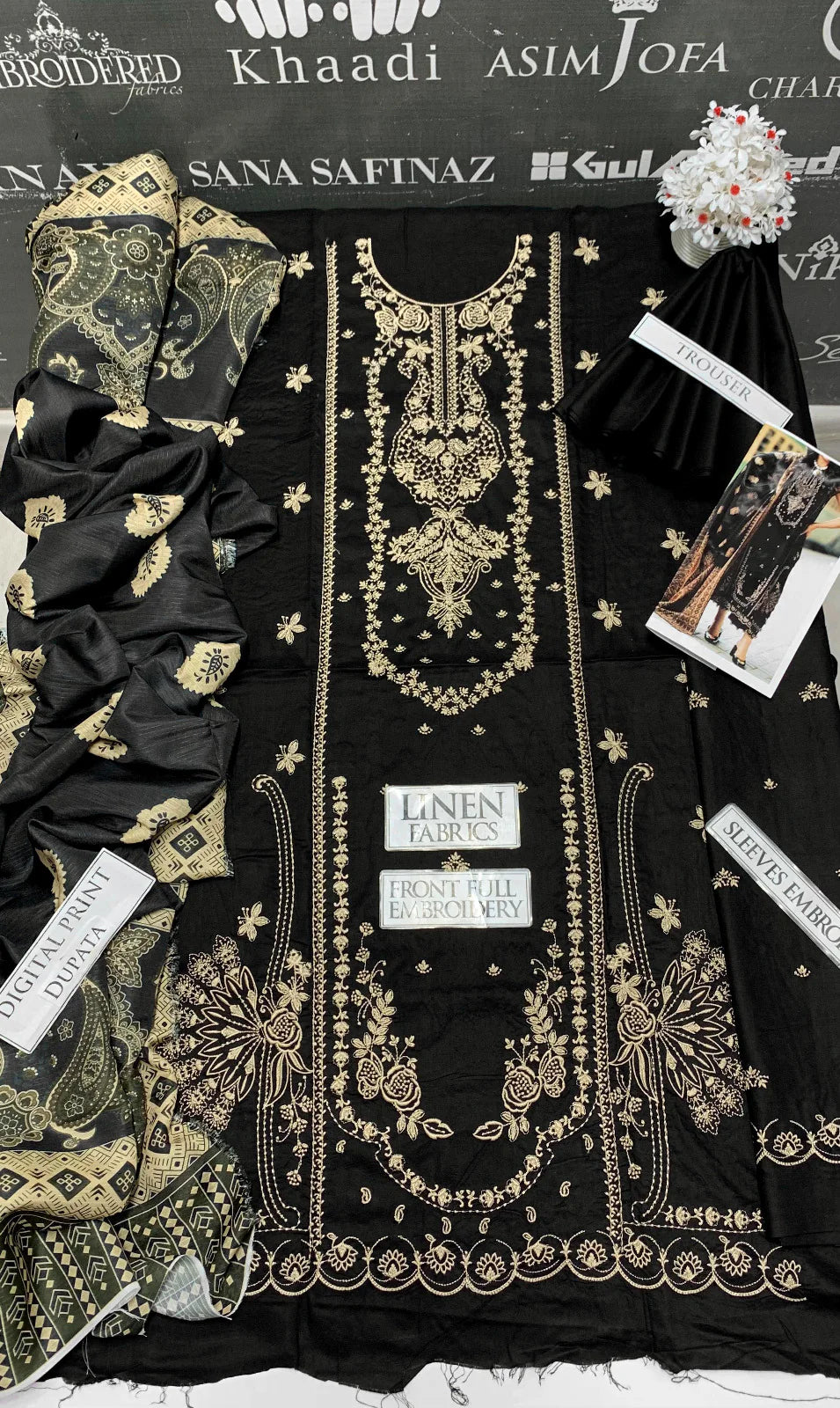 Bareeze Heavy Embroidery 3PC Linen Suit JCH-032