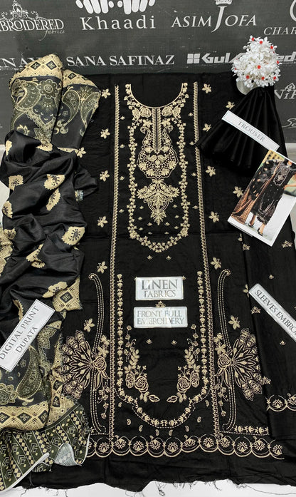 Bareeze Heavy Embroidery 3PC Linen Suit JCH-032