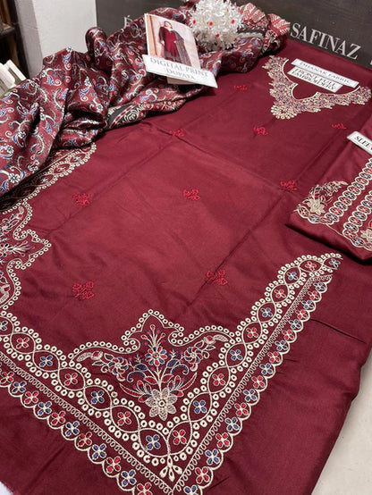 Izel Embroidery 3PC Dhanak Suit JCH-198