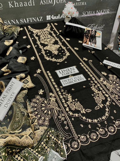 Bareeze Heavy Embroidery 3PC Linen Suit JCH-032