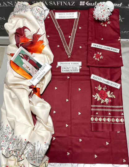 Urge Embroidery 3PC Dhanak Suit JCH-188
