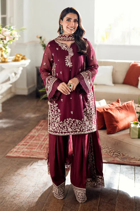 Azure Heavy Embroidery 3PC Dhanak Suit JCH-196
