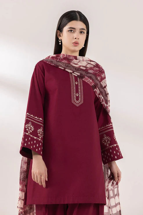 Sapphire Embroidery 3PC Dhanak Suit JCH-129