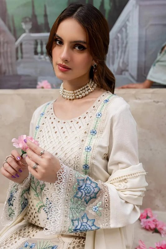 Qalamkar Heavy Embroidery 3PC Dhanak Suit JCH-075
