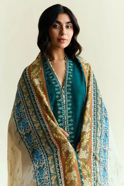 Zara Shah Jahan Embroidery 3PC Dhanak Suit JCH-121