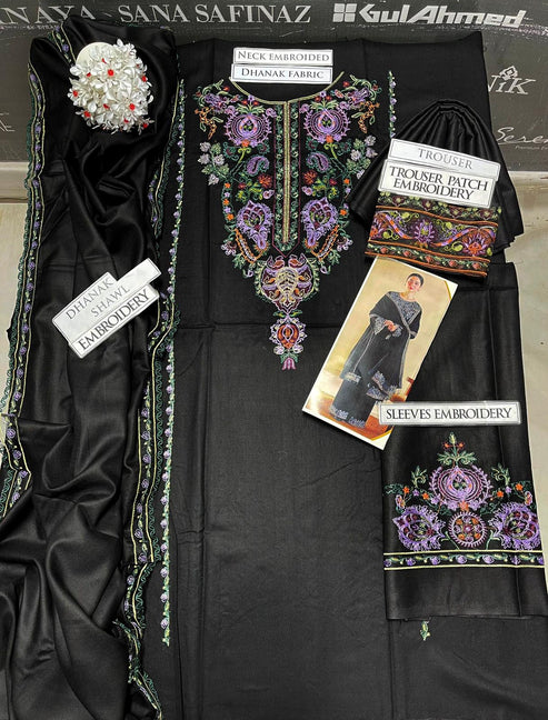 Zara Shah Jahan Embroidery 3PC Dhanak Suit JCH-193