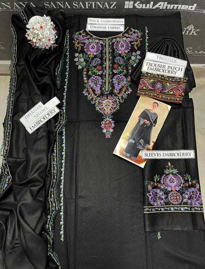 Zara Shah Jahan Embroidery 3PC Dhanak Suit JCH-193