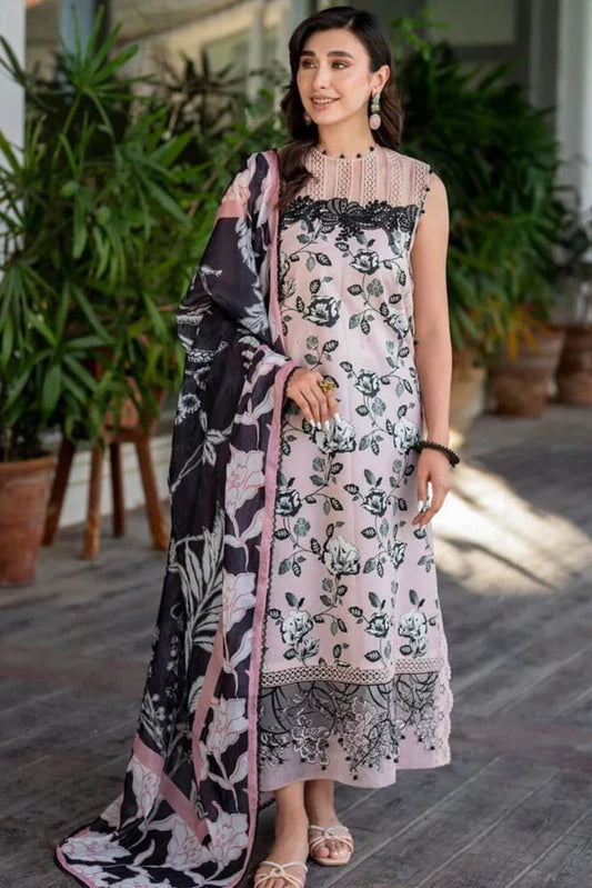 Asifa & Nabeel Embroidery 3PC Dhanak Suit JCH-055