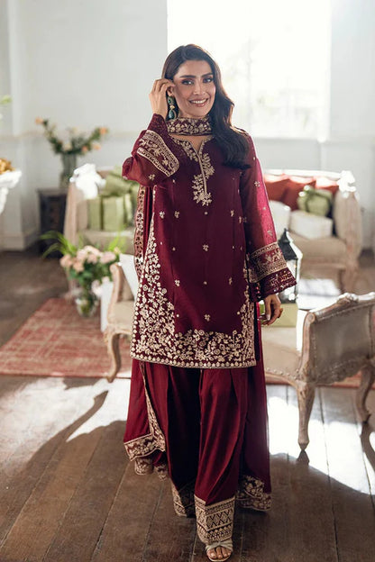Azure Heavy Embroidery 3PC Dhanak Suit JCH-196