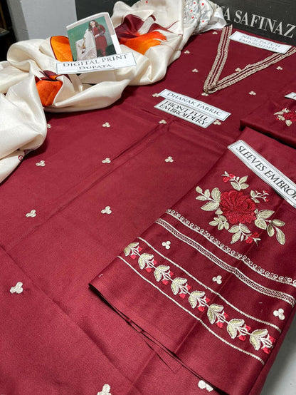 Urge Embroidery 3PC Dhanak Suit JCH-188