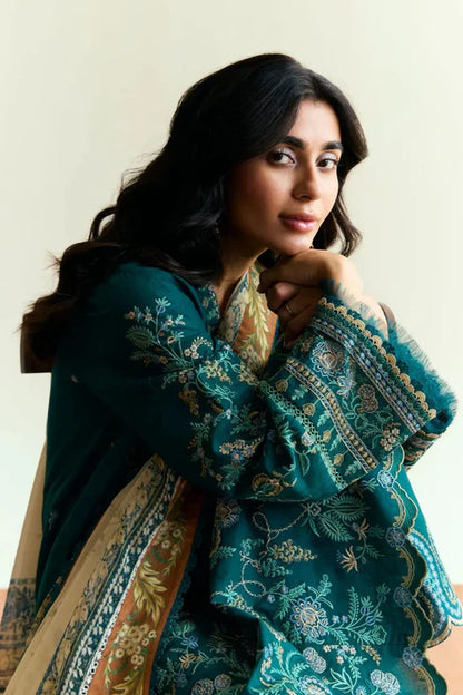 Zara Shah Jahan Embroidery 3PC Dhanak Suit JCH-121