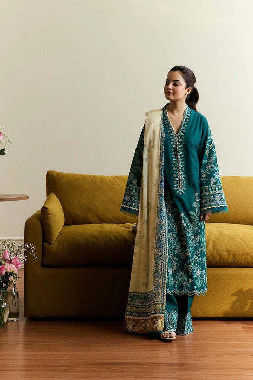 Zara Shah Jahan Embroidery 3PC Dhanak Suit JCH-121