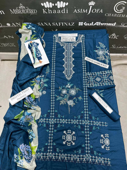 Bareeze Heavy Embroidery 3PC Dhanak Suit JCH-058