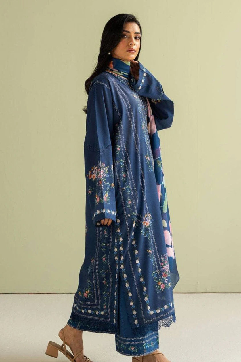 Zara Shah Jahan Heavy Embroidery 3PC Dhanak Suit JCH-033