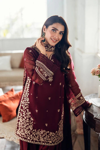 Azure Heavy Embroidery 3PC Dhanak Suit JCH-196