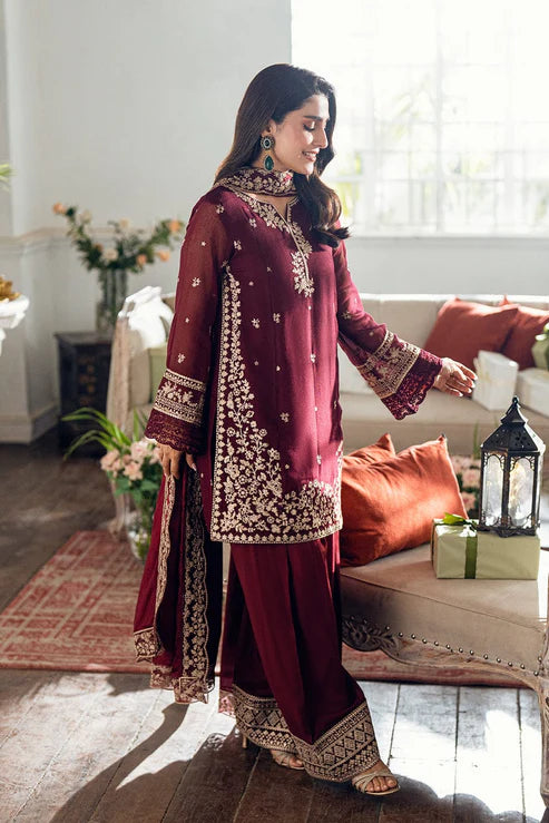 Azure Heavy Embroidery 3PC Dhanak Suit JCH-196