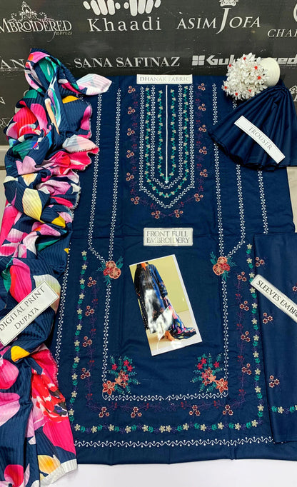 Zara Shah Jahan Heavy Embroidery 3PC Dhanak Suit JCH-033