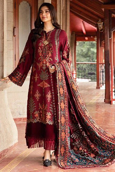Maria B Heavy Embroidery 3PC Linen Suit JCH-034