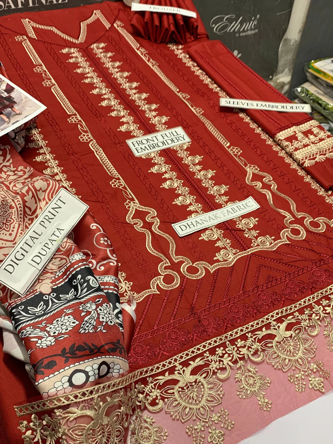 JCH-014 Maria B Heavy Embroidery 3PC Dhanak Suit