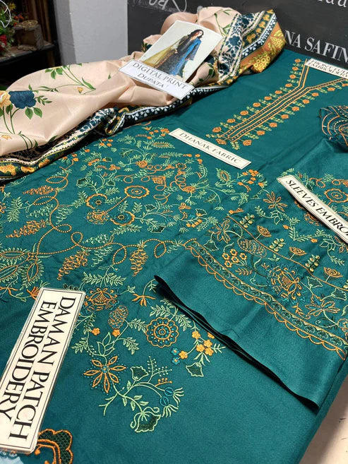 Zara Shah Jahan Embroidery 3PC Dhanak Suit JCH-121