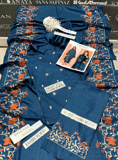 JCH-019 Baroque Heavy Embroidery 3PC Dhanak Suit