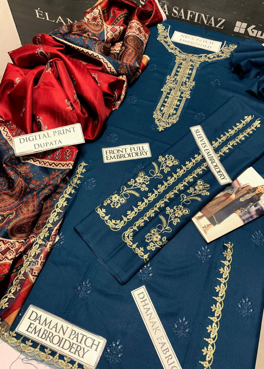 JCH-010 Izel Heavy Embroidery 3PC Dhanak Suit