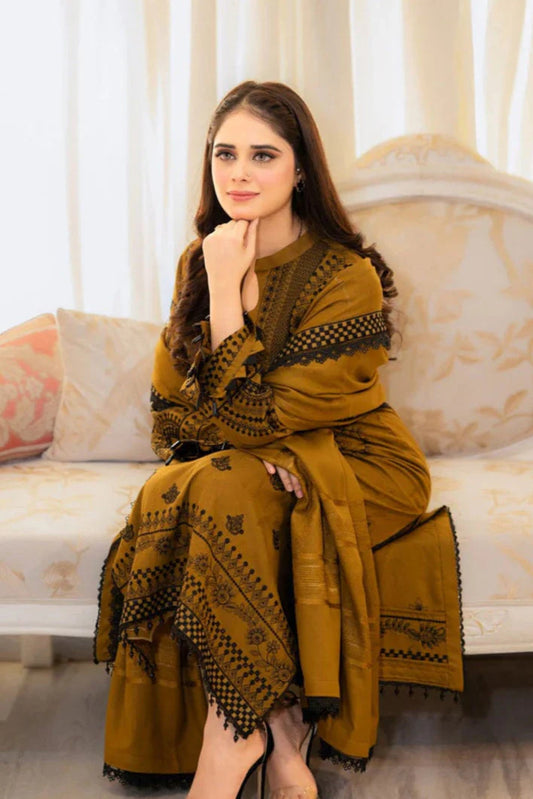 Nakoosh Heavy Embroidery 3PC Dhanak Suit JCH-054