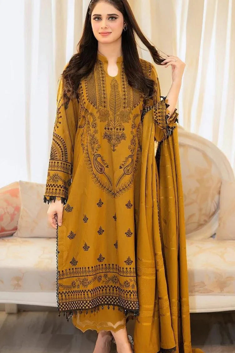 Nakoosh Heavy Embroidery 3PC Dhanak Suit JCH-054