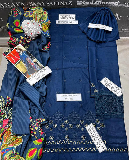 Jazmin Embroidery 3PC Dhanak Suit JCH-197