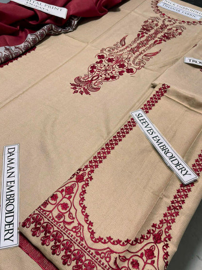 Baroque Embroidery 3PC Dhanak Suit JCH-186