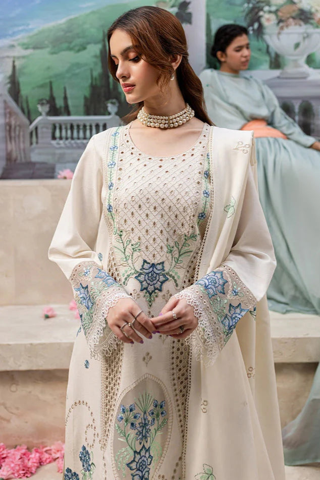 Qalamkar Heavy Embroidery 3PC Dhanak Suit JCH-075