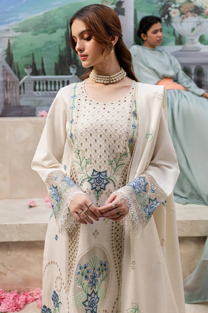 Qalamkar Heavy Embroidery 3PC Dhanak Suit JCH-075