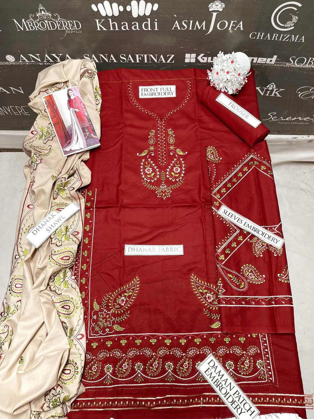 Noor Heavy Embroidery 3PC Dhanak Suit JCH-060
