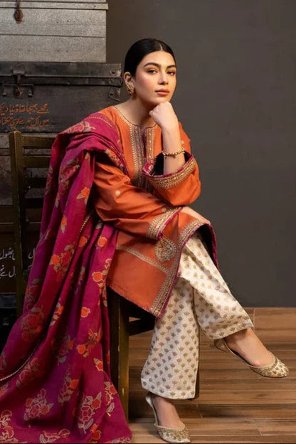 Zara Shah Jahan Embroidery 3PC Dhanak Suit JCH-165