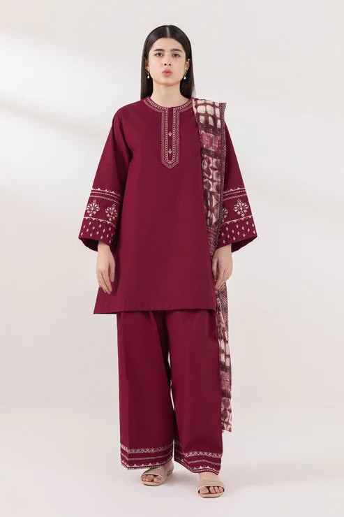 Sapphire Embroidery 3PC Dhanak Suit JCH-129