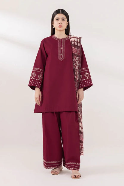 Sapphire Embroidery 3PC Dhanak Suit JCH-129