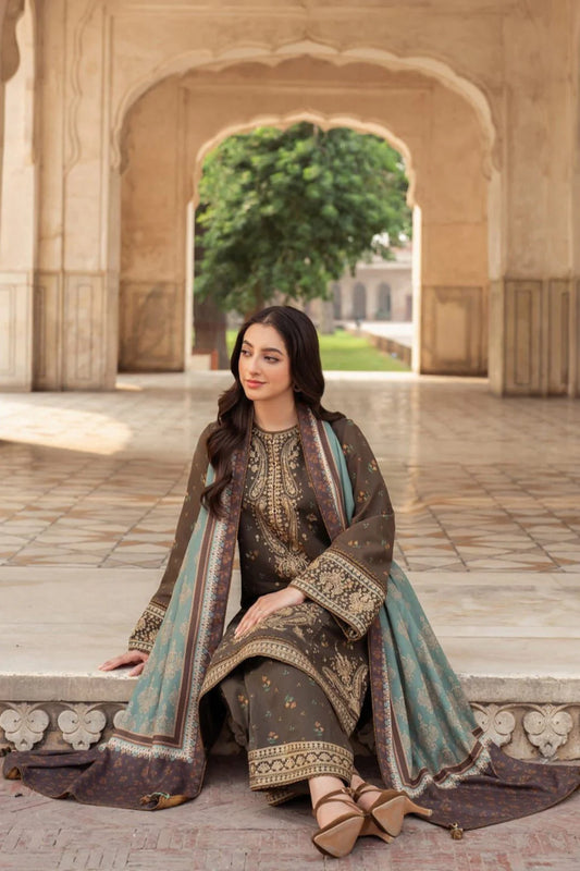 Jazmin Heavy Embroidery 3PC Dhanak Suit JCH-038