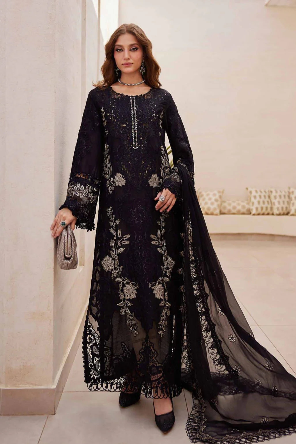 JCH-009 Maria B Heavy Embroidery 3PC Dhanak Suit