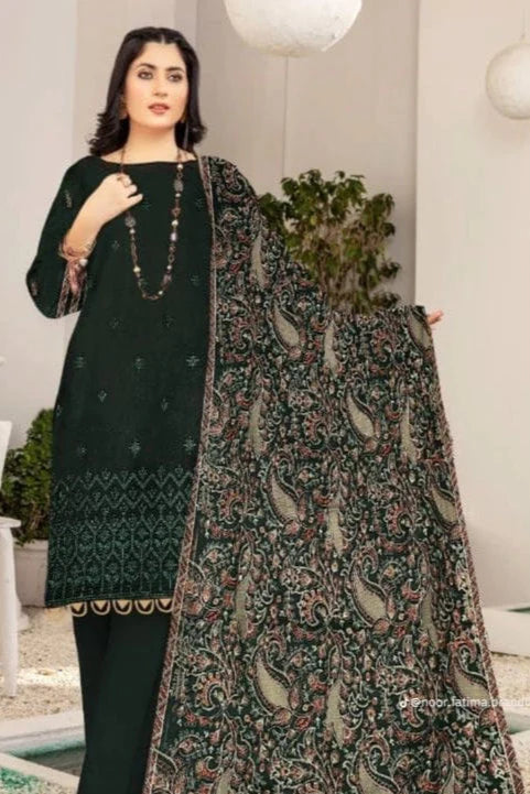 Bareeze Heavy Embroidery 3PC Dhanak Suit JCH-084