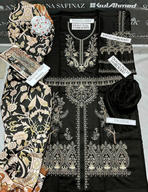Maria B Heavy Embroidery 3PC Dhanak Suit JCH-182