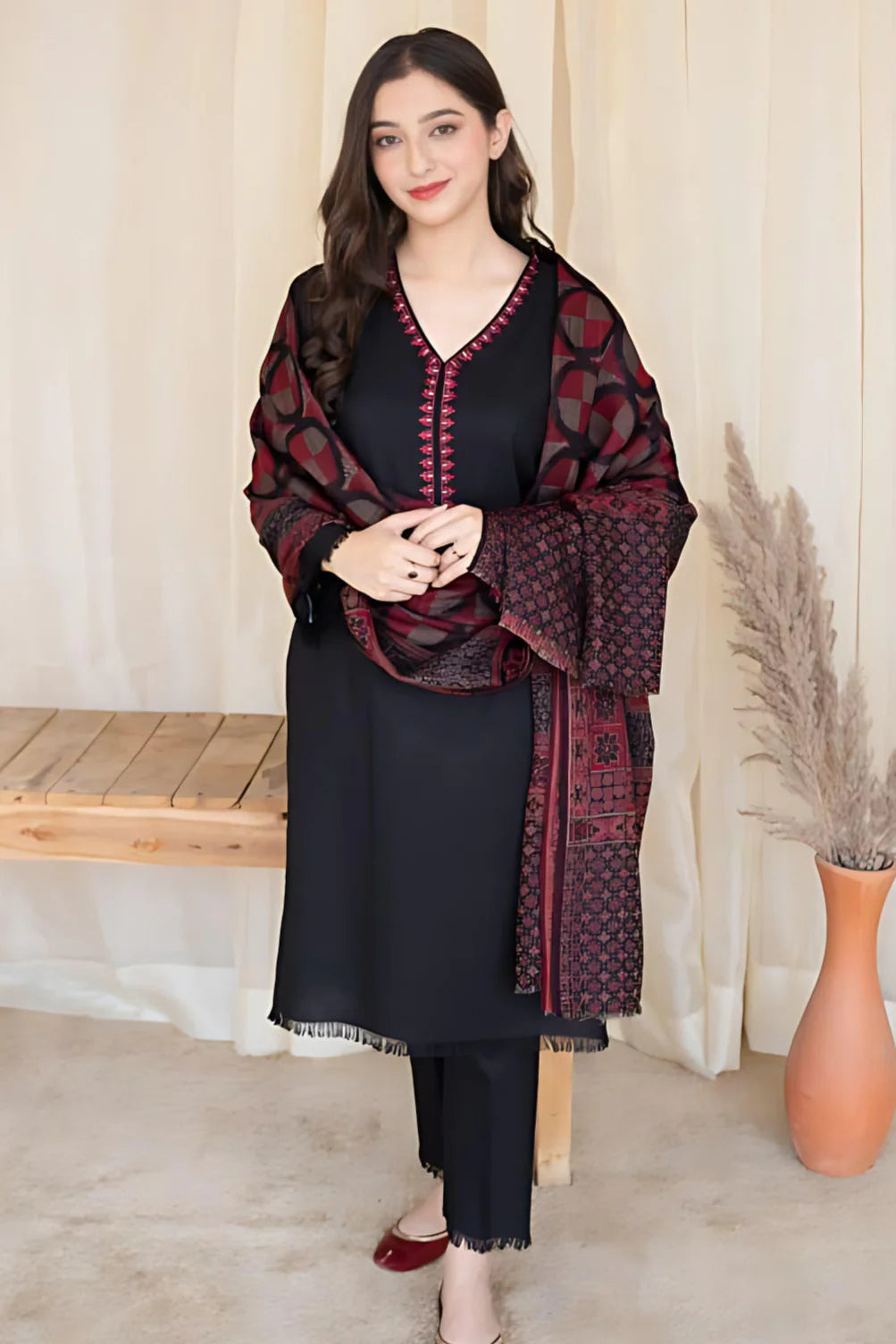 JCH-020 A Sling Heavy Embroidery 3PC Dhanak Suit