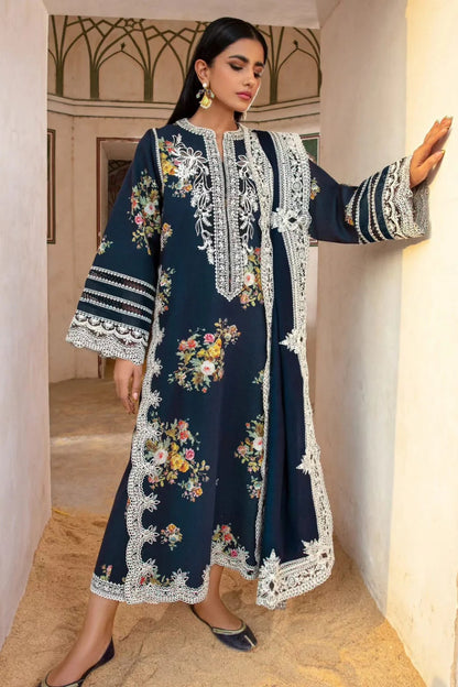 Crimson Heavy Embroidery 3PC Dhanak Suit JCH-043