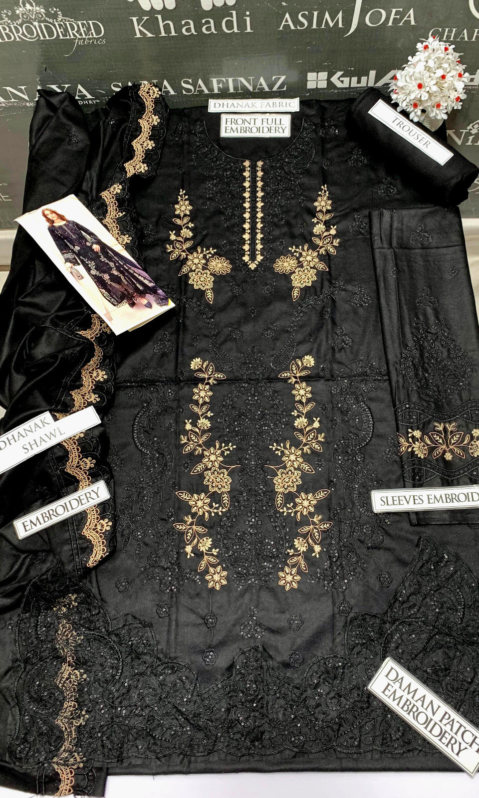JCH-009 Maria B Heavy Embroidery 3PC Dhanak Suit