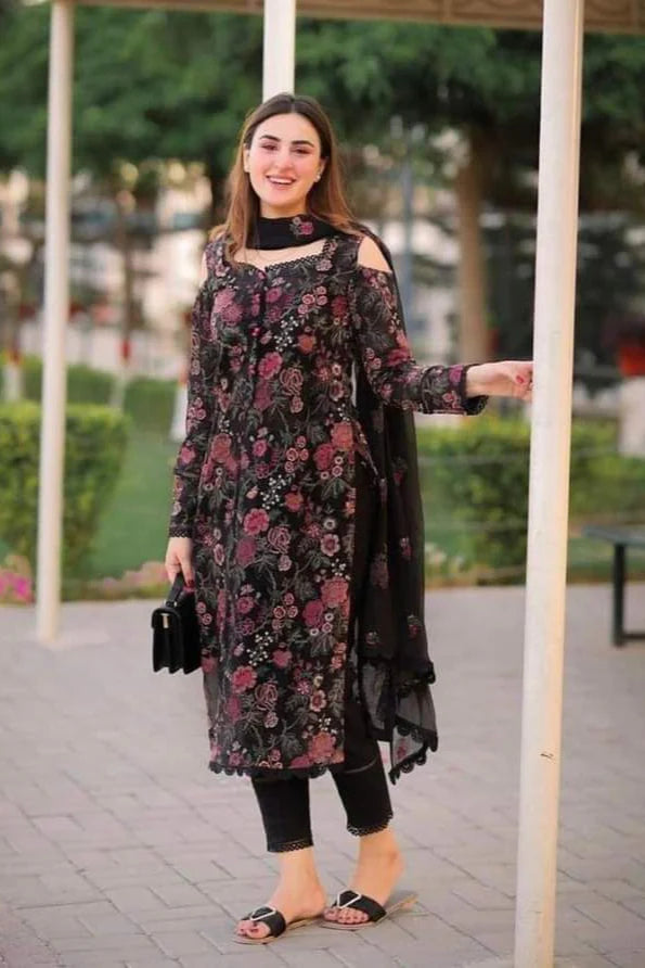 Bareeze Heavy Embroidery 3PC Dhanak Suit JCH-031