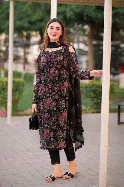 Bareeze Heavy Embroidery 3PC Dhanak Suit JCH-031