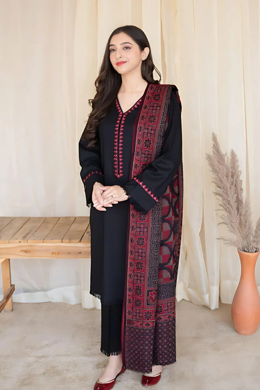 JCH-020 A Sling Heavy Embroidery 3PC Dhanak Suit