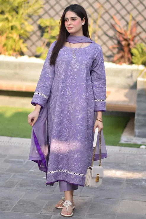 Nakoosh Heavy Embroidery 3PC Dhanak Suit JCH-195