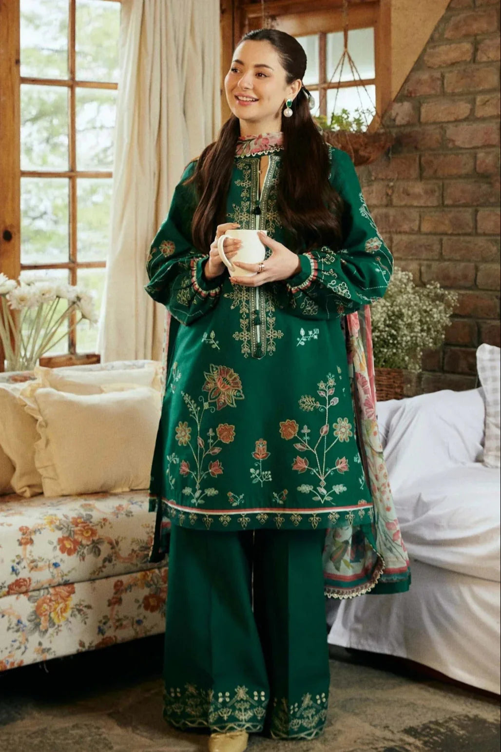 CoCo Heavy Embroidery 3PC Dhanak Suit JCH-083
